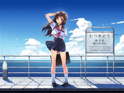 windy, School uniform, Original characters, Anime girls Wallpapers HD / Desktop and Mobile ...