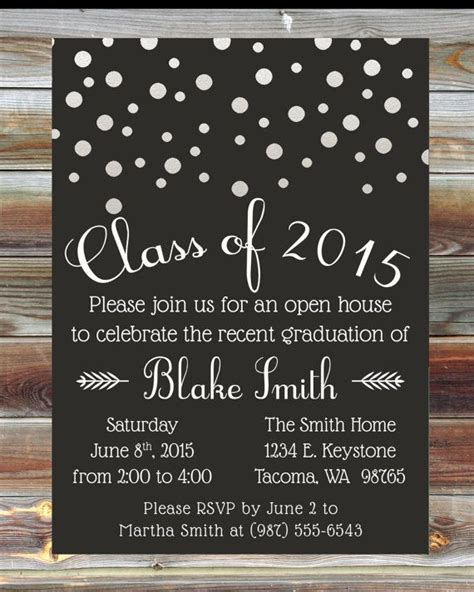 Custom Color Graduation Open House Invitation - Champagne Grad Party ...