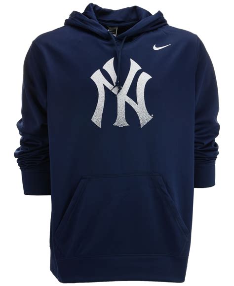 Nike Men's New York Yankees Logo Performance Hoodie in Blue for Men - Lyst