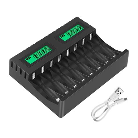 (SBZF) Battery Charger LCD Display Smart Intelligent 8-Slot Chargers ...