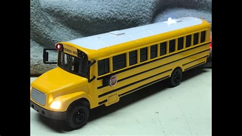 Bryson's custom 1:53 scale FS-65 diecast school bus model with working lights - YouTube