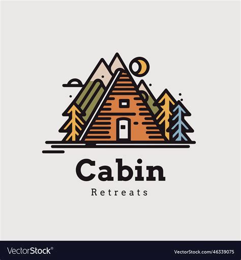 Cabin logo design template of a log Royalty Free Vector