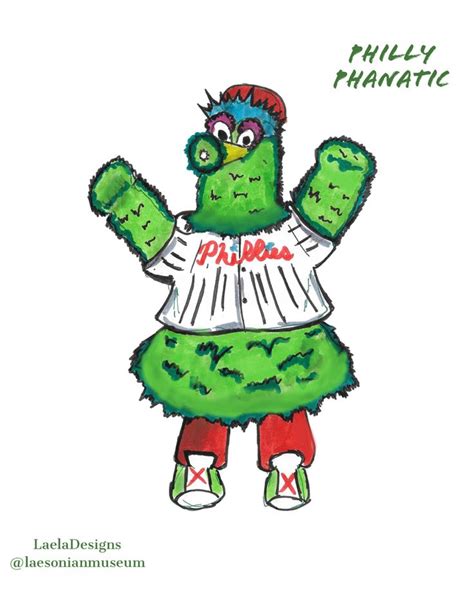 Philly Phanatic | Philadelphia baseball, Art inspo, Drawings