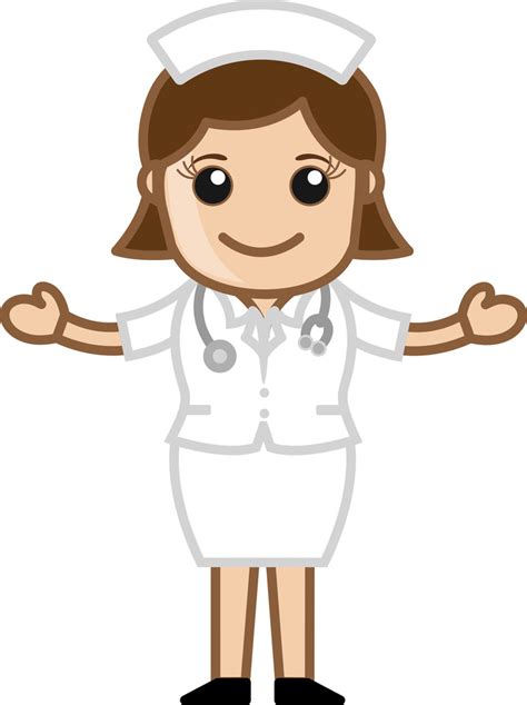 Happy Cartoon Vector Nurse Royalty-Free Stock Image - Storyblocks