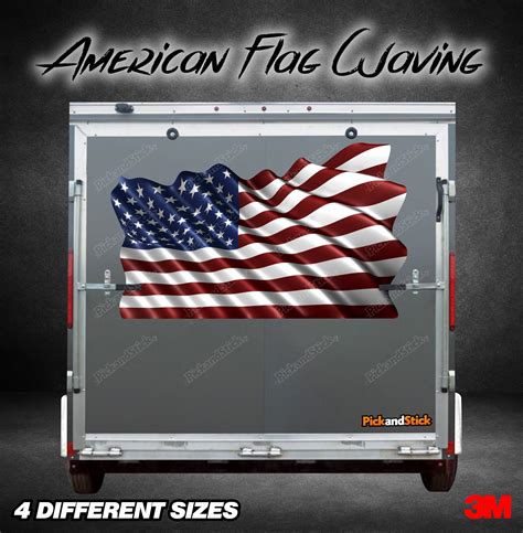 American Flag Waving Trailer Graphic Decal - Etsy