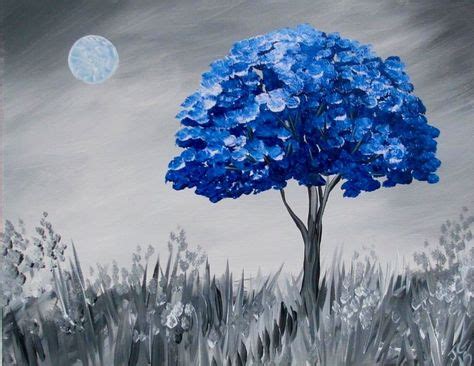 Blue Tree | Blue tree, Acrylic painting canvas