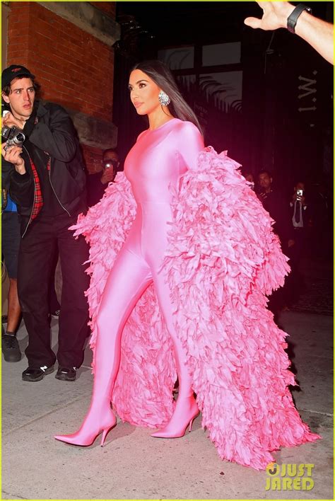 Photo: kim kardashian wows in pink outfit for snl after party 16 ...