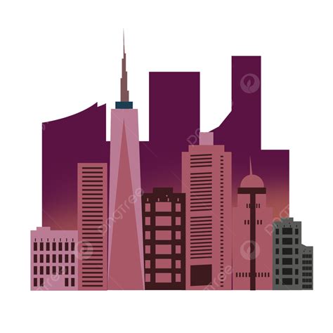 New York City Silhouette Vector PNG, Red Gradient New York City Silhouette, Red, Gradient, New ...