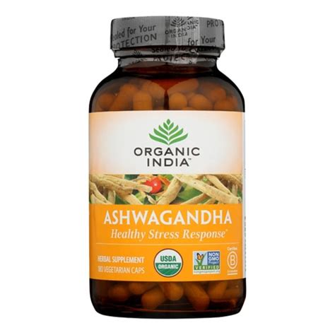 Organic India Ashwagandha -- 180 Vegetarian Caps - Vitacost