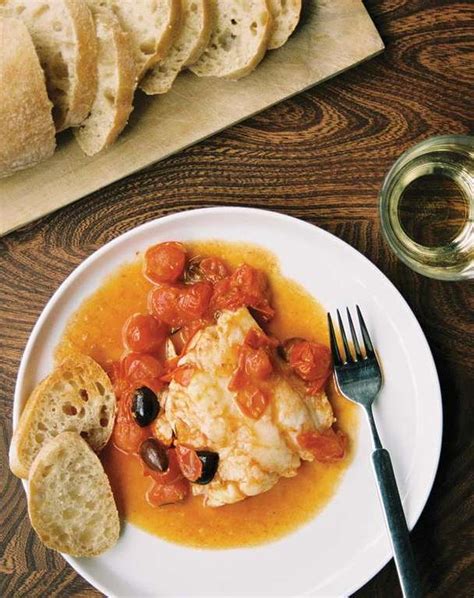 Rosemary and Olive Hake with Cherry Tomatoes - The Happy Foodie