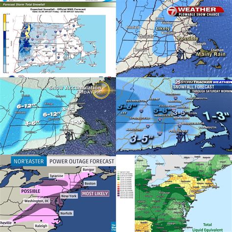 Infographics inclusing some snow maps, rain maps, power outage ...