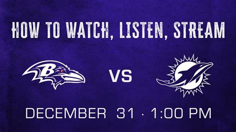 How to Watch, Listen, Live Stream Ravens vs. Dolphins Week 17