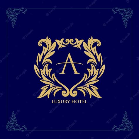 Premium Vector | Logo luxury hotel template golden line icon