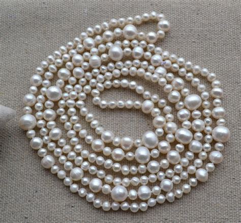 Long Pearl Necklace60 Inches 5-11mm White Pearl - Etsy