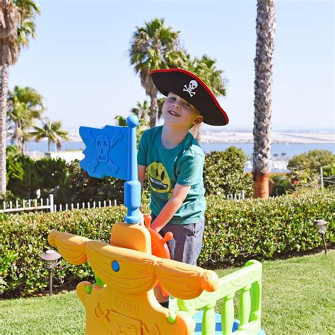 ECR4Kids Indoor/Outdoor Pirate Ship Plastic Boat Play Structure for Kids - Walmart.com | Play ...