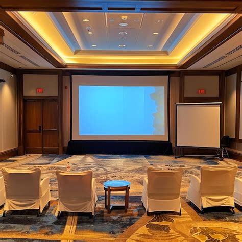 Modern Conference Setup with Short Throw Projector Projector Screen and ...