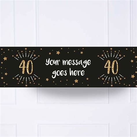 40th Birthday Personalised Banners | Milestone Birthday Banners | Party Pieces