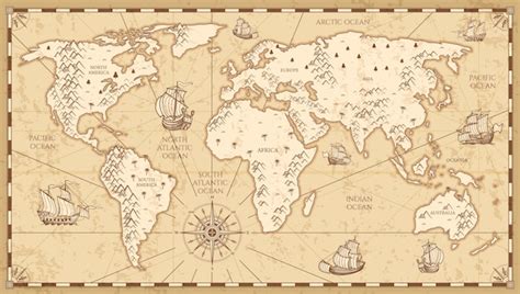 Carte Du Monde Vintage