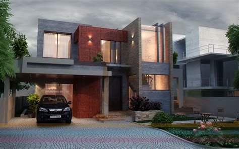 DHA Lahore 1 Kanal Modern Contemporary House Design 3D Front Elevatin ...