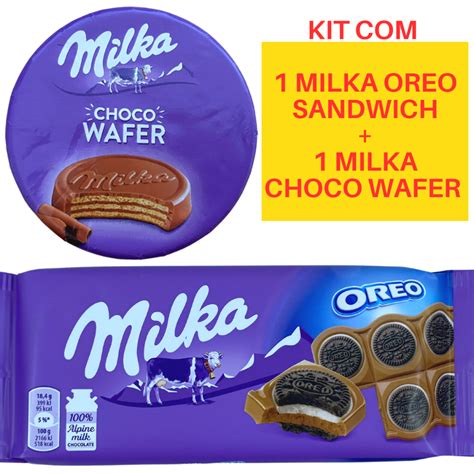 KIT 1 Milka Oreo Sandwich 82g + 1 Milka Choco Wafer 30g | Shopee Brasil