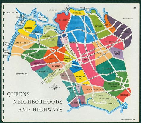 Queens Neighborhoods, 1964 | New york city map, The neighbourhood, York map