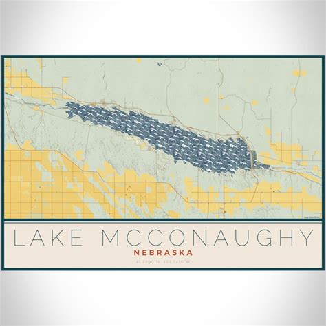 Lake McConaughy - Nebraska Map Print in Woodblock — JACE Maps