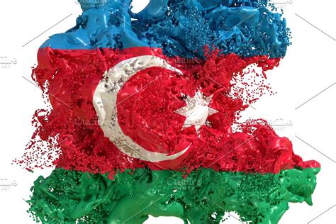 Azerbaijan flag liquid featuring azerbaijan, caucasus, and baku ...