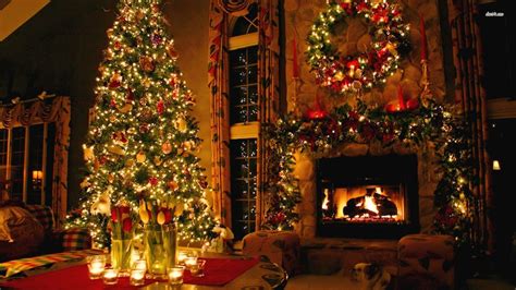 Fireplace Christmas Decor Wallpaper in HD | HD Wallpapers | Mooie ...