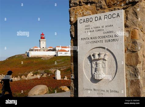 Monument declaring Cabo da Roca as the westernmost extent continental ...