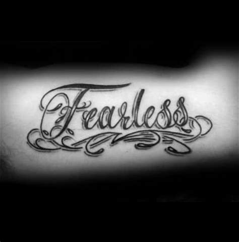 20 Fearless Tattoo Designs For Men - Powerful Word Ink Ideas