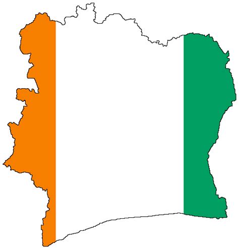 Ivory Coast Flag Map - Mapsof.Net