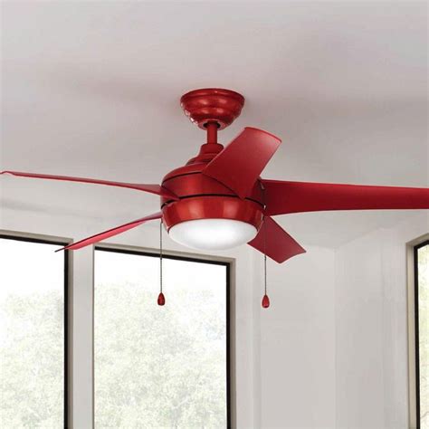 Home Decorators Collection Windward 44 in. Indoor Red Ceiling Fan with Light Kit 54404 | Ceiling ...