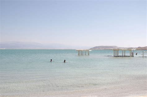 Swimmers In Dead Sea Landscape Free Stock Photo - Public Domain Pictures