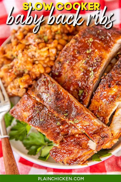 Slow Cooker Baby Back Ribs - Plain Chicken