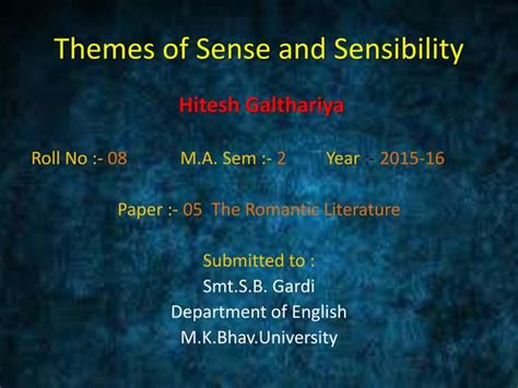 Themes of Sense and Sensibility | PPT