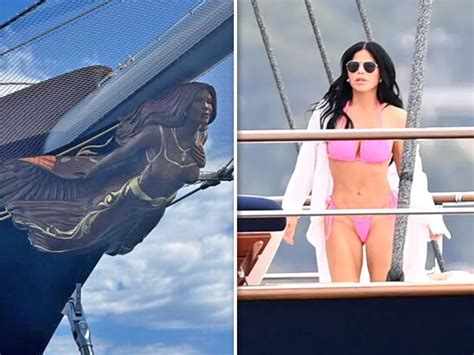 Jeff Bezos Superyacht Figurehead Compared to GF Lauren Sanchez