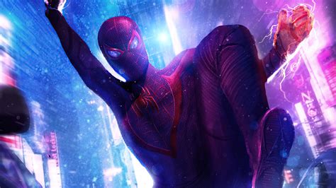 2560x1440 Spider Man Miles Neon 1440P Resolution ,HD 4k Wallpapers ...