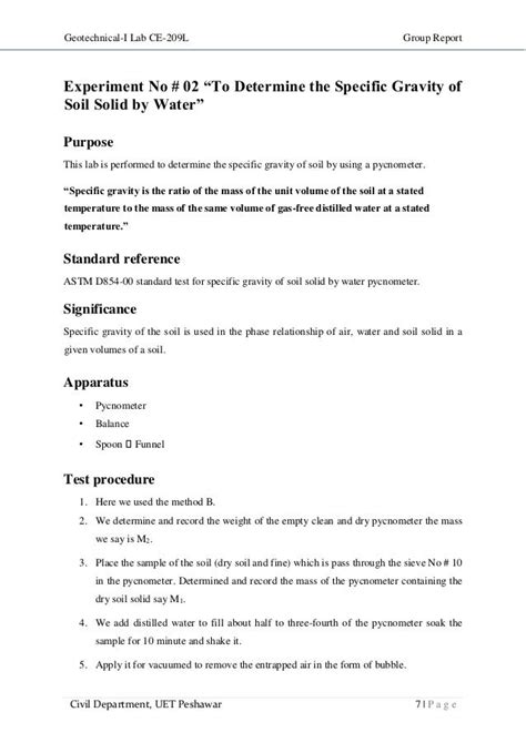 Soil mechanics(geotechnical engg) lab report