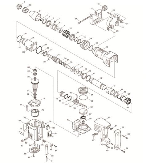 Makita hm1202c Parts - Demolition Hammer - Makita Demolition Hammer ...