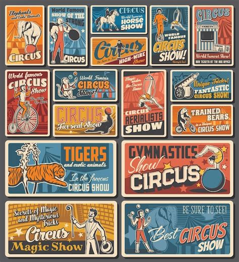 Premium Vector | Circus magic show animals clown funfair carnival