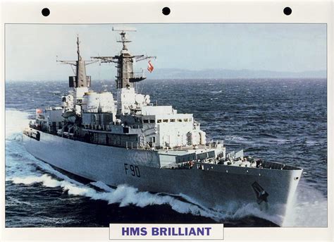 HMS BRILLIANT 1978 Guided missile frigate Navy Ship Photo Info Card refA1 | Photo, Navy ships ...