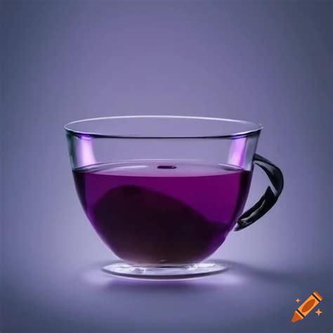 Purple tea in a clear glass on white background