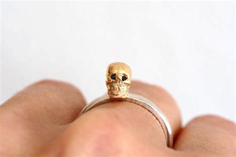 Skull Ring Diamond Skull Ring Silver Skull Ring Gold Skull | Etsy