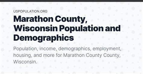 Marathon County, Wisconsin Population | Income, Demographics ...