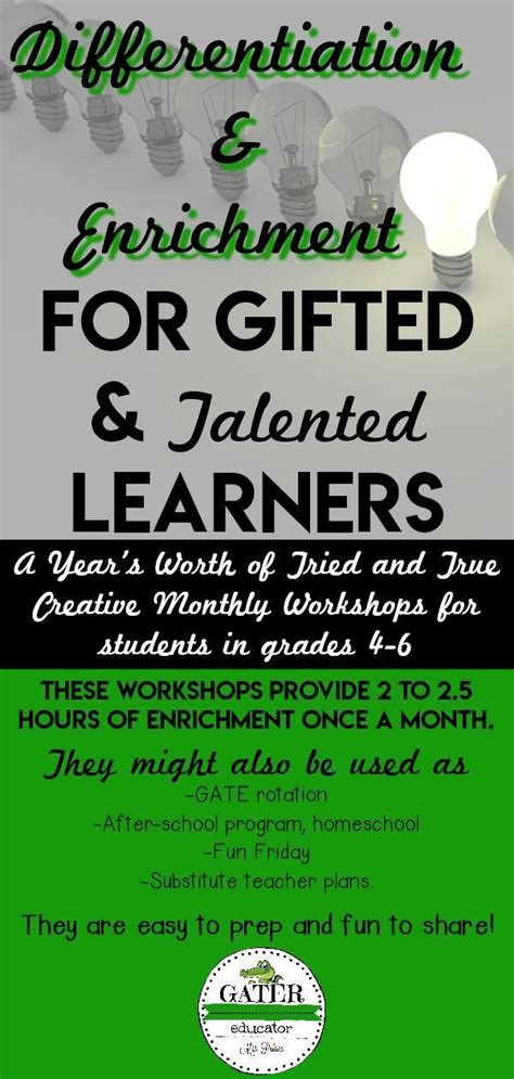 Gifted and talented activities all year long once a month! These 2+ hour enrichment w… | Student ...