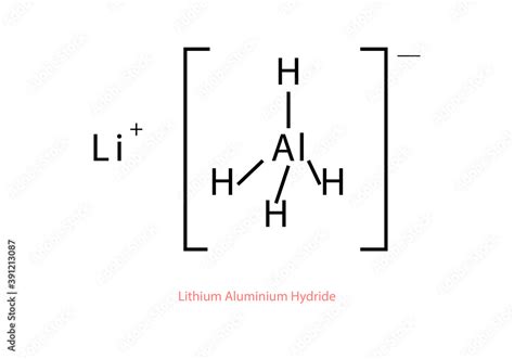 Lithium aluminium hydride chemical structural formula vector design illustration Stock Vector ...