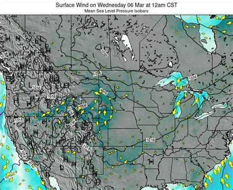 North-Dakota Surface Wind on Monday 05 Aug at 1am CDT