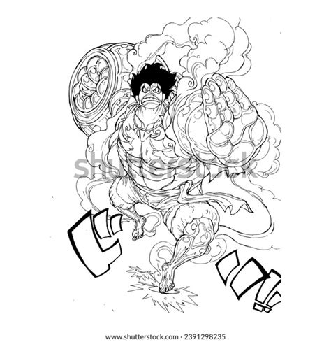 Drawing Coloring Pages Luffy Gear 5 Stock Vector (Royalty Free) 2391298235 | Shutterstock