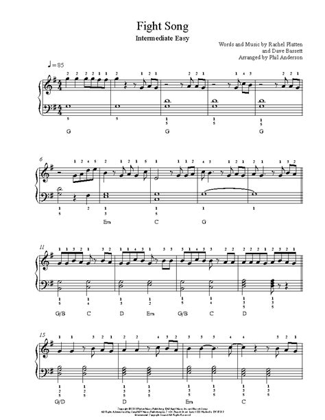 Fight Song by Rachel Platten Sheet Music & Lesson | Intermediate Level