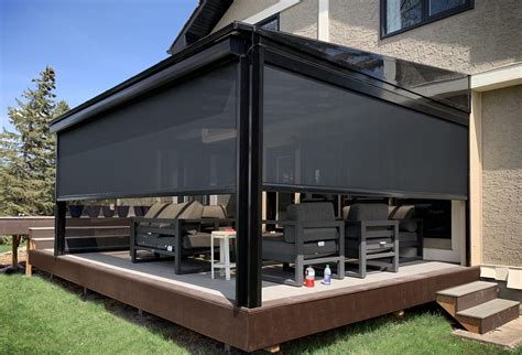 RETRACTABLE PERGOLA SOLAR SHADE AND WIND SCREENS — Exterior Solar Screens